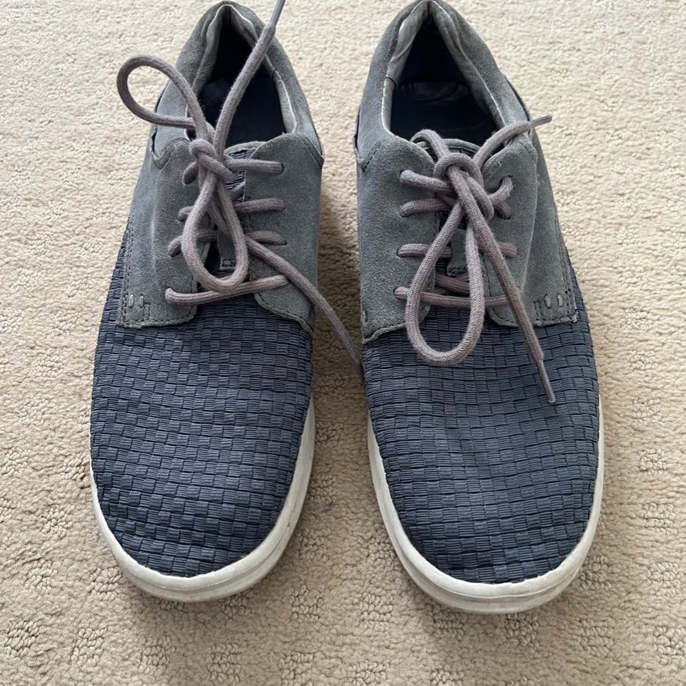 UGG Hepner Men’s 8.5 Woven Casual Shoes Gray Leather Suede Comfort - Picture 3 of 16